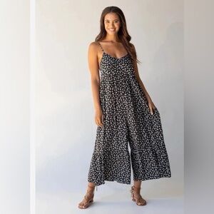 NATURAL LIFE Black Floral Jumpsuit